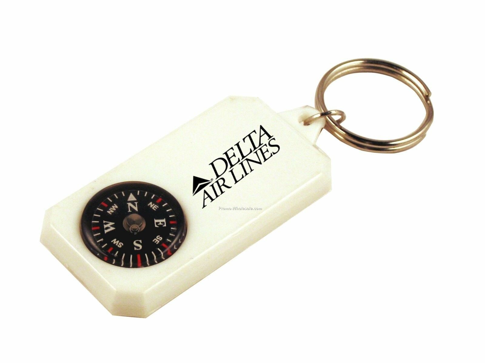 Compass On Plastic Panel With Key Ring