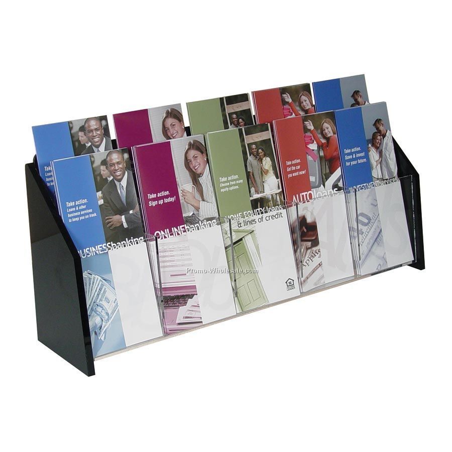 Deluxe 10-pocket Acrylic Brochure Holder - Wall