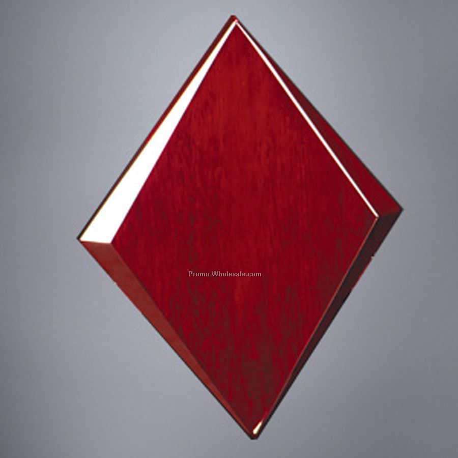 Diamond Shape Rosewood Wall Plaque - 11"x 8"x 1"