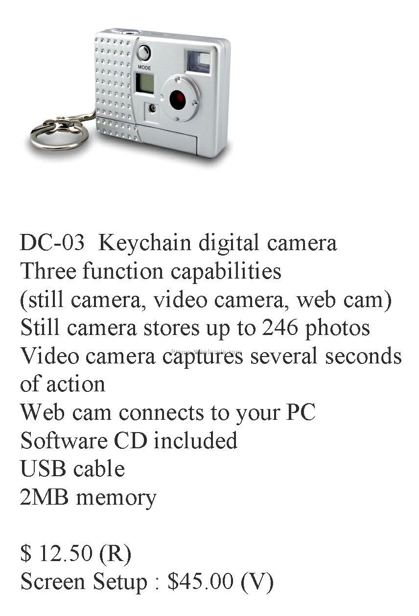 Digital Camera, Video Camera, Web Cam, Stores Photos, 2mb Memory