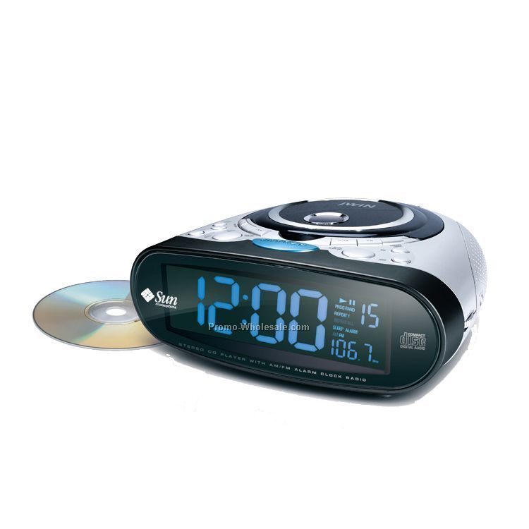 Dual Alarm Stereo CD Player W/Am-fm Clock Radio