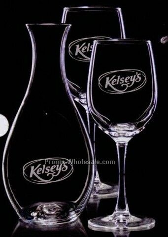 Elegance Carafe & 4 Wine Glass