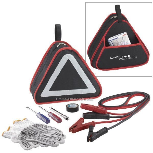 Emergency Auto Kit W/ Bag/ Jumper Cables/ Screwdriver/ Tape