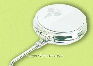 Engraved Purse Pill Box Hanger W/ Compact Mirror