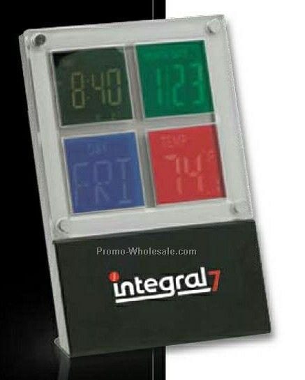 Essentials Rodiano Clock & Thermometer 3-1/4"x4-1/2"x2-3/8"
