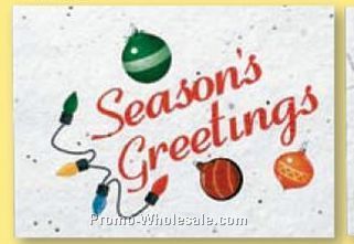 Floral Seed Paper Holiday Card With Stock Message - Season's Greetings