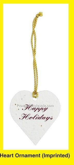 Floral Seed Paper Ornament - Heart (Imprinted)