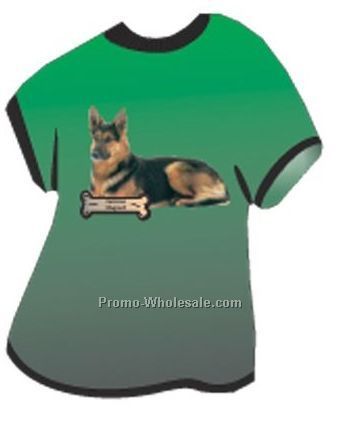 German Shepherd Acrylic T Shirt Coaster W/ Felt Back