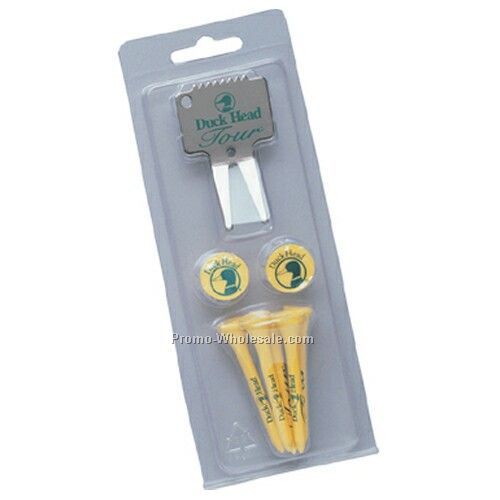 Golf Gift Pack W/ Bent Metal Divot Tool