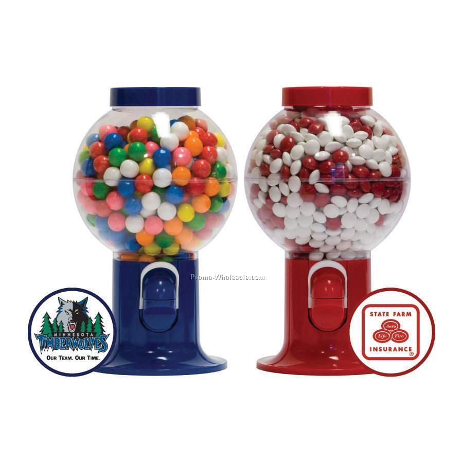 Gumball Machine Filled W/Corporate Colored Chocolates & M&M Type
