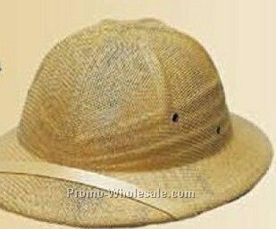 Imported Straw Pith Helmet W/ Velcro Strap