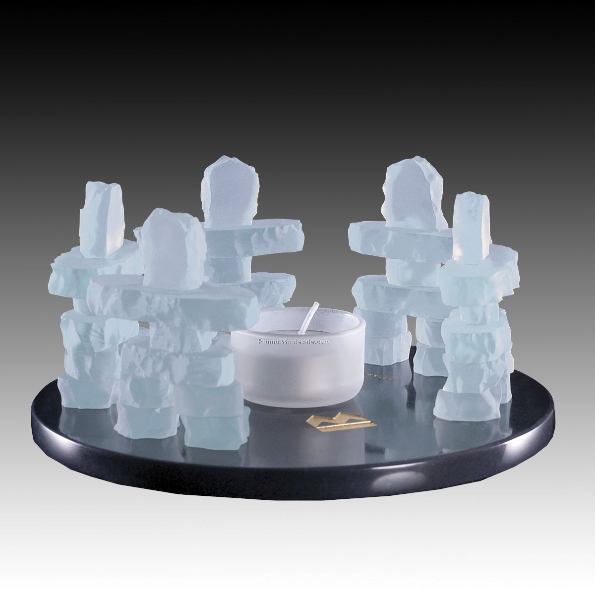 Inukshuk Circle Of Friends Candle Holder On Marble Base