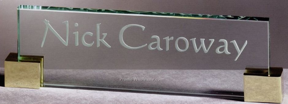 Jade Glass Foundation Nameplate - 10"x3"x1/2"