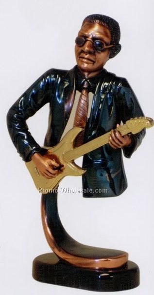 Jazz Guitar Figurine(7"x16") Dark Copper Finish