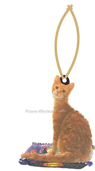 Laperm Cat Executive Line Ornament W/ Mirror Back (4 Square Inch)