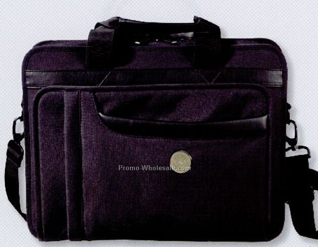 Leather And Nylon Computer Attache Bag
