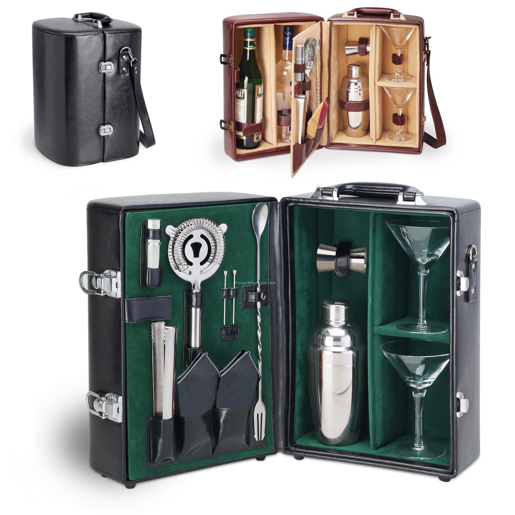 Legacy - Manhattan Insulated 2-bottle Fully Outfitted Cocktail Case