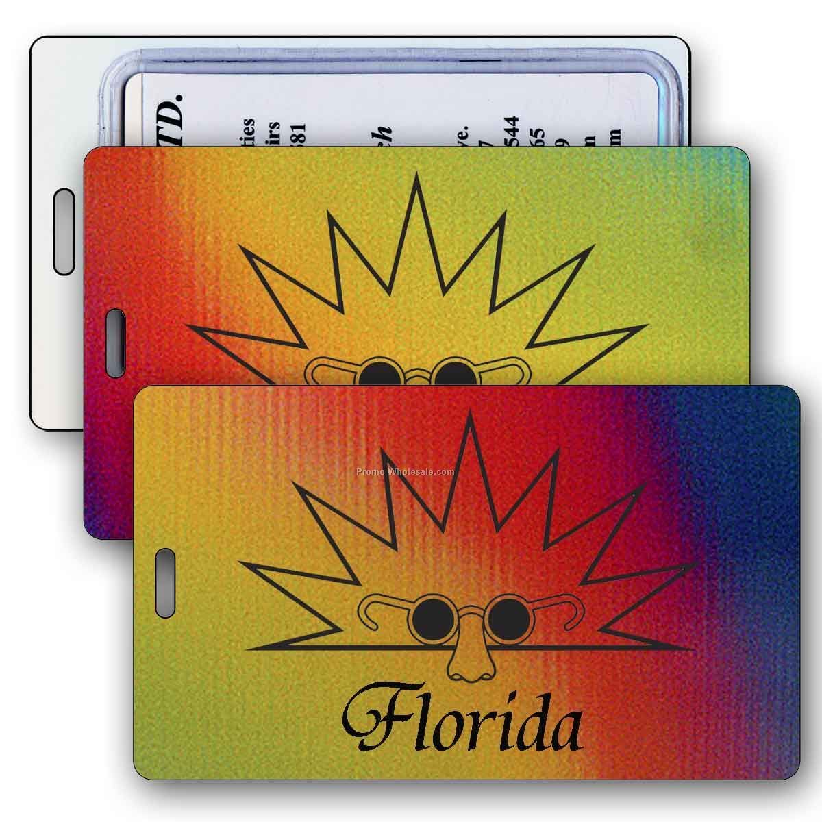 Lenticular Luggage Tags - Stock / Solid Colors / Yellow Purple Orange