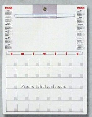Magnetic Memo Board With Year At A Glance & Days Of The Month Stock Layout