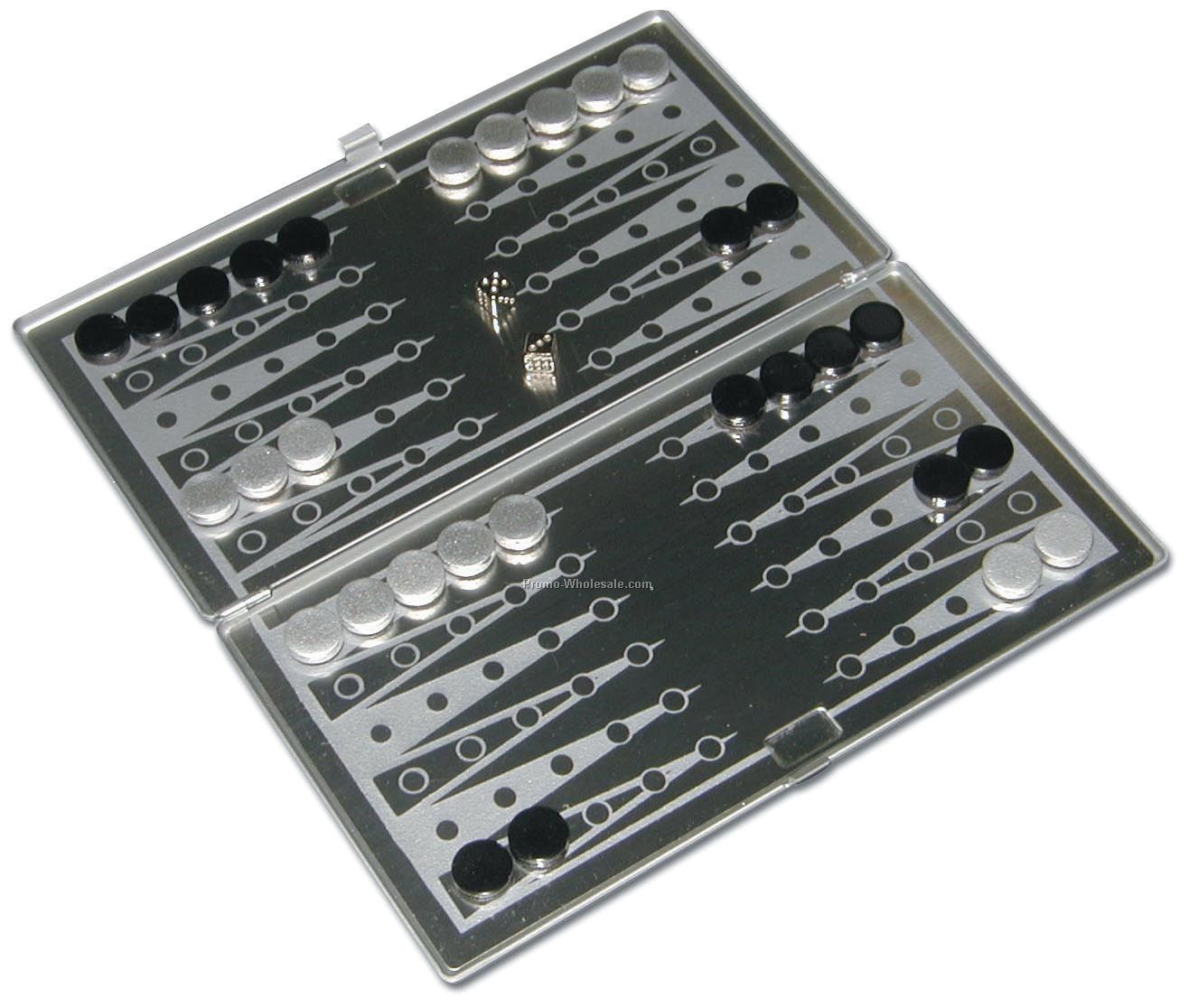Metal Slim Magnetic Backgammon Set