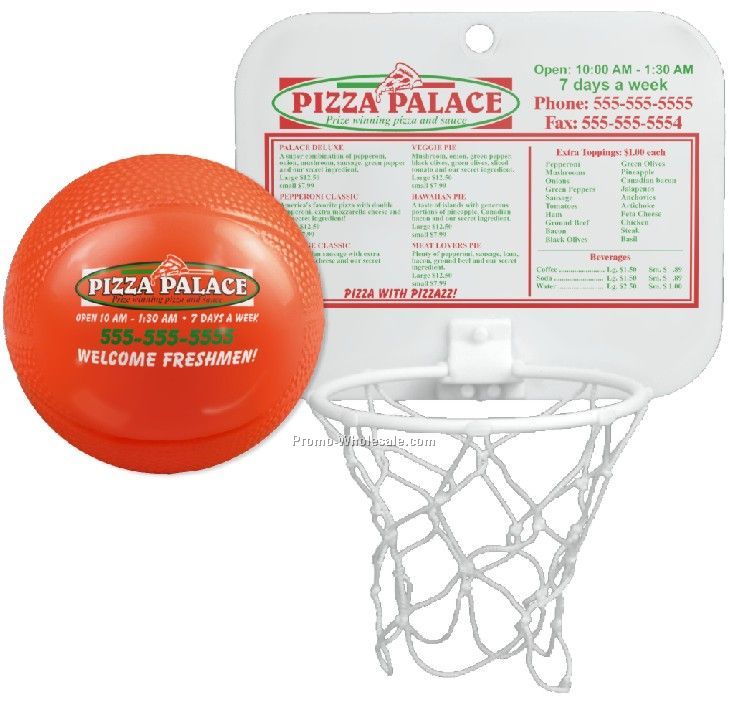 Mini Backboard W/ Imprinted Basketball