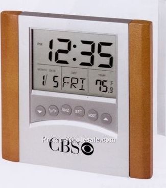 Minya Desktop Calendar Alarm Clock W/ Thermometer