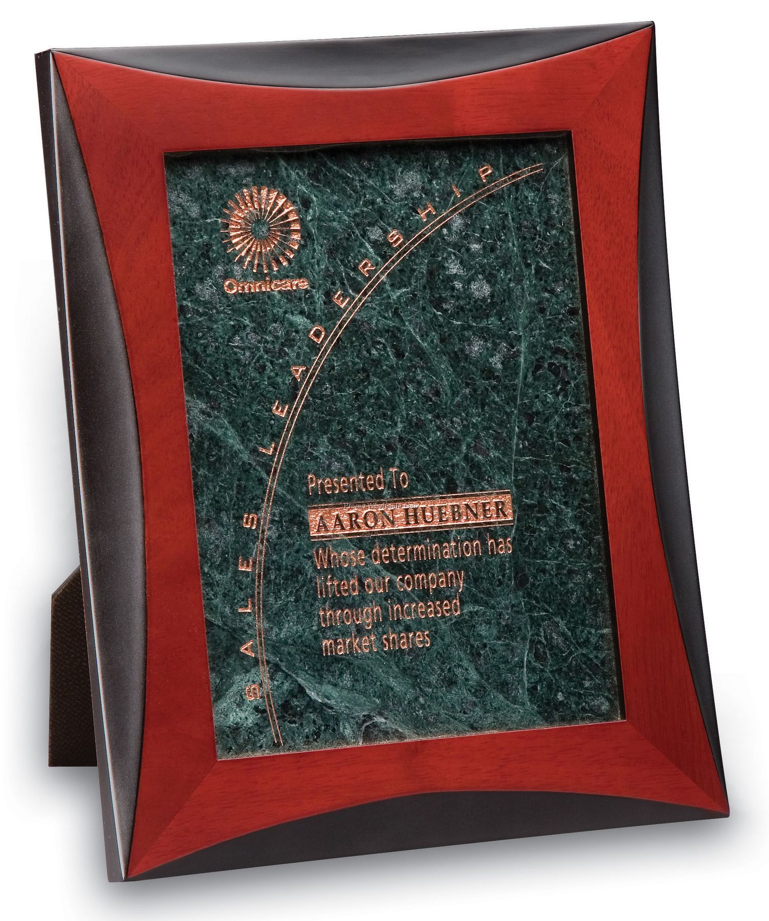 Montgomery Large Green Marble Award Frame / Plaque