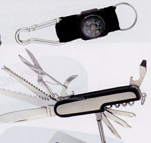Multi-function Knife & Carabiner /Compass Set