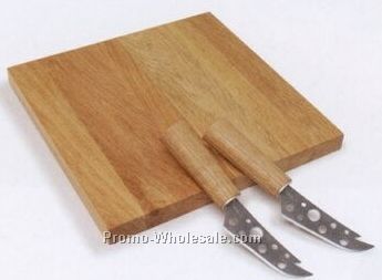 Oak Cheese Board Set