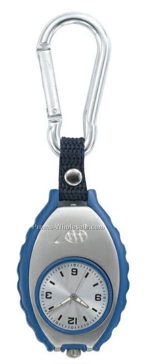 Pedre Silver Augusta Carabiner Watch With Blue Trim