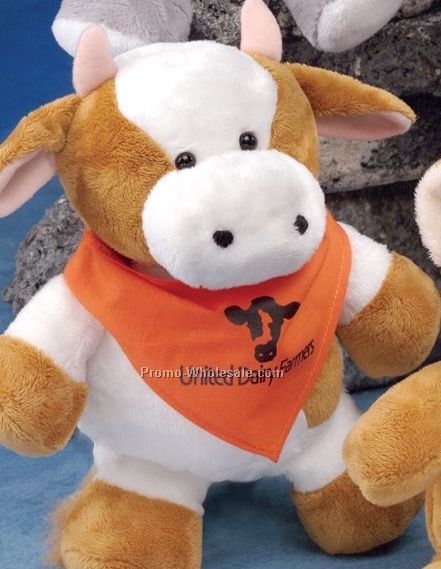 Pudgy Plush Stuffed Cow (9")