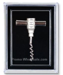Silver Plated Pocket Corkscrew Lapel Pin