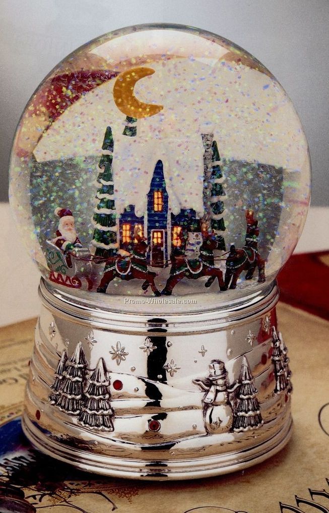 Silverplated Christmas Magic Snow Globe