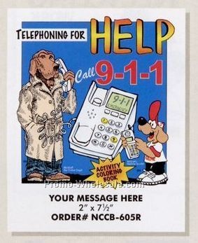 Stock Design Safety Theme Coloring Book - Phoning Help (8-1/2"x11")