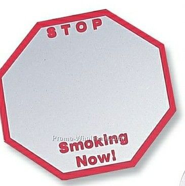 Stop Sign Shaped Acrylic Mirror Button/ Magnet