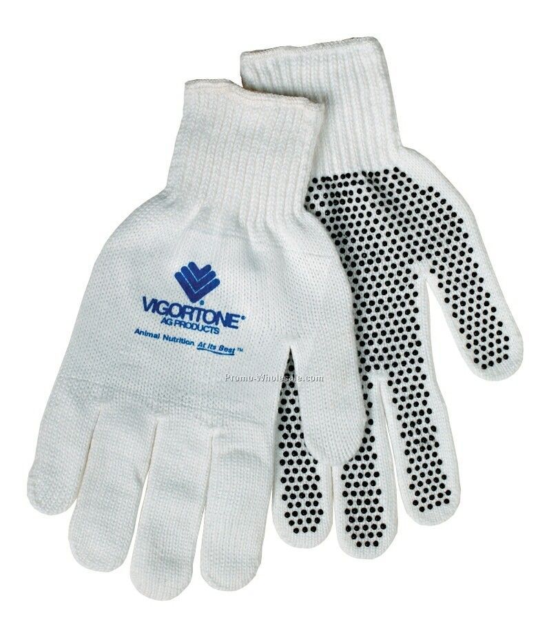 String Knit Glove With Pvc Dot Palm (S-l)