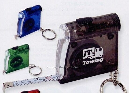 Tape Measure LED Flashlight Key Chain