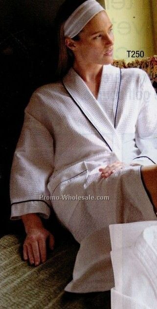 Towels Plus By Anvil Deluxe Waffle Robe (1 Size) - Embroidery