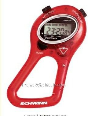 Translucent Red Stop Watch Carabiner