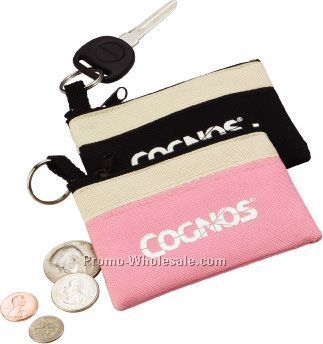 Two-tone Coin Purse With Key Ring