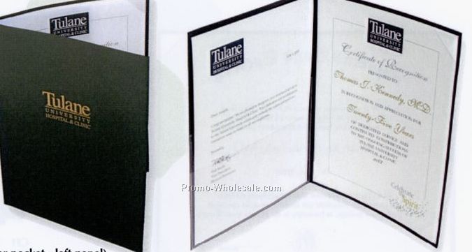 Unpadded Certificate Covers W/ Clear Left Panel Pocket (8-1/2"x11")
