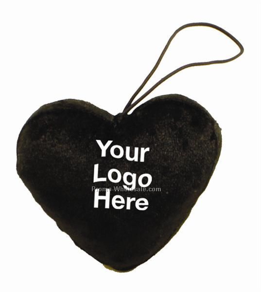 Velour Dangle Heart Ornament - Black