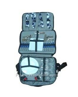 Waterproof Picnic Backpack W/ Stainless Steel Knives/ Spoons/ Cups