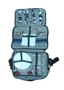 Waterproof Picnic Backpack W/ Stainless Steel Knives/ Spoons/ Cups