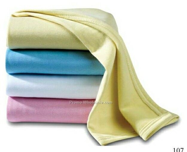 Wolfmark 30"x40" Jersey Fleece Crib Blanket - Soft Yellow