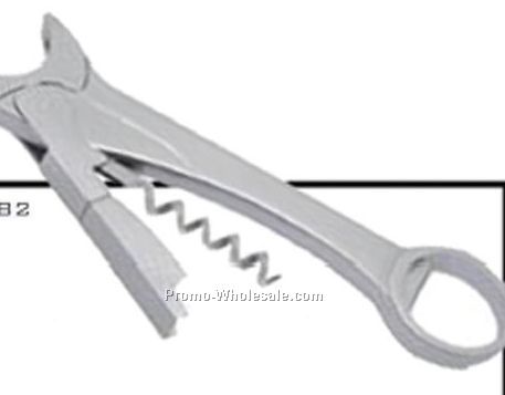 Wrench Shape Zinc Alloy Bottle Opener / Corkscrew