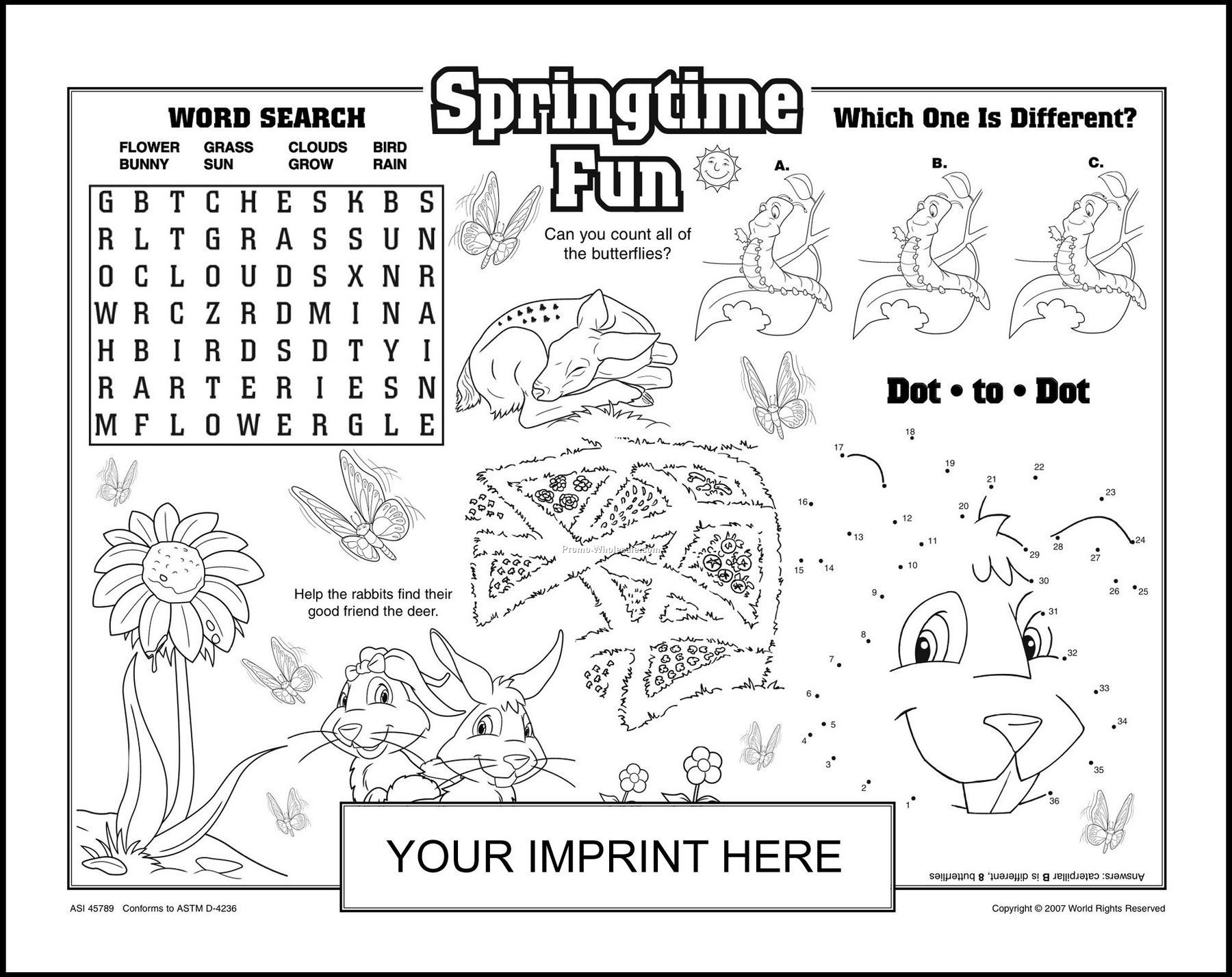 11"x14" Springtime Fun Placemat