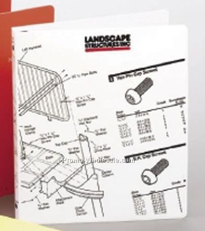 11"x8-1/2" 55 Gauge Poly Ring Binder(3/4")1 Color/Single Side