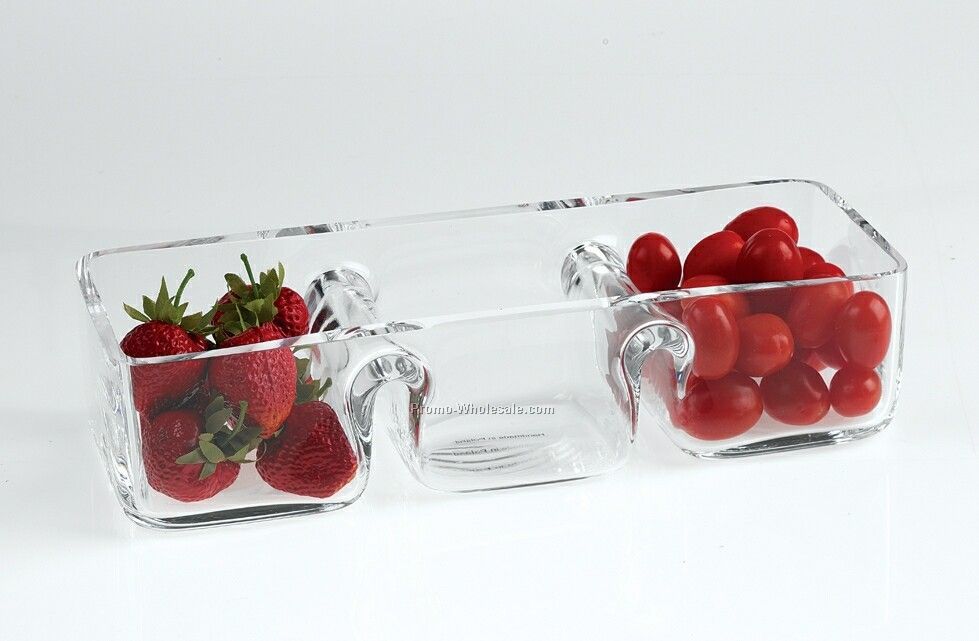 12"x4-1/2" 3 Section Hostess Dish