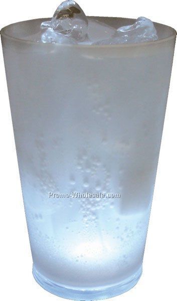 16 Oz. Frosted Light Up Blinking Pint Glass